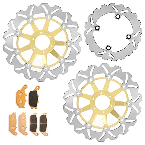Front Rear Brake Disc Rotors Pads Kit for HONDA CBR 600 F3 CBR600F3 1995-1998 - color: Gold, size: CBR 600 F3 1995-1998
