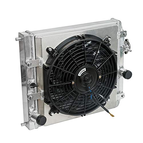 2-Row Full Aluminum Racing Radiator w/ 12V Fan Shroud