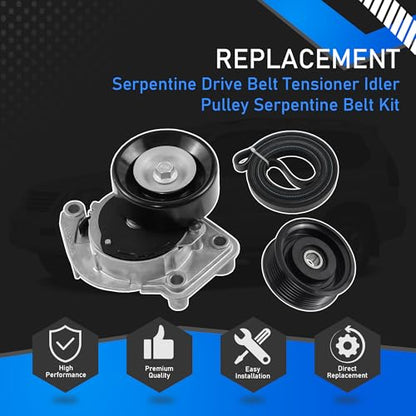 Drive Belt Idler Pulley Kit Compatible with 98-09 Toyota Lexus