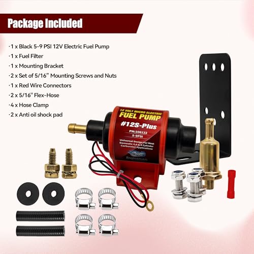 Universal 12 Volt Electric Fuel Pump 5-9 PSI, 35GPH, Super 12S Plus for Gasoline Diesel Engines - color: 5-9PSI 35 GPH for Gasoline