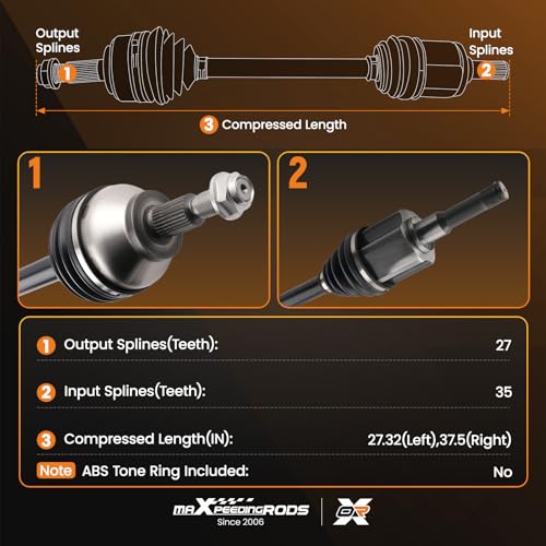 maXpeedingrods Pair Front Left and Right CV Axle Assembly for Ford Escape - size: Front Driver and Passenger Side