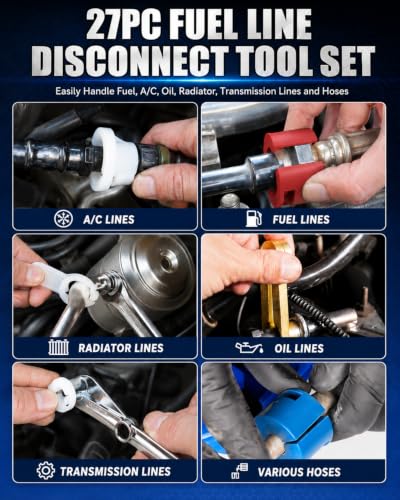 SGT 27pcs Fuel Line Disconnect Tool Set with Fuel and AC Disconnect Pliers - color: BLUE
