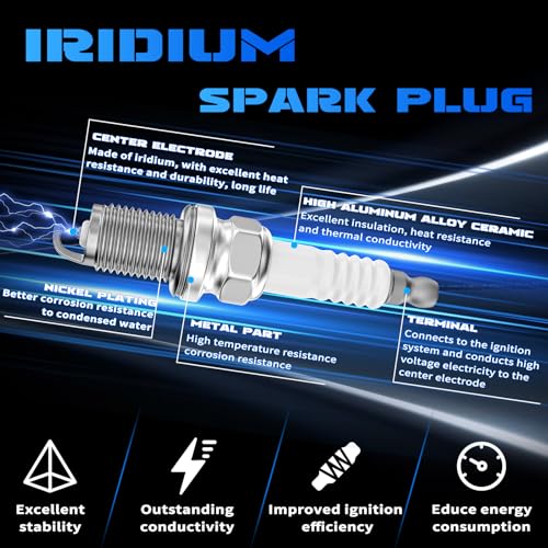 4PCS UF350 Ignition Coils + 4PCS 4469 Iridium Spark Plugs Ignition Coils Pack Fits for 2002-2006 Altima, 2002-2006 Sentra 2.5L, Coil Pack Set Aftermarket Parts - size: UF350 Ignition Coils Pack