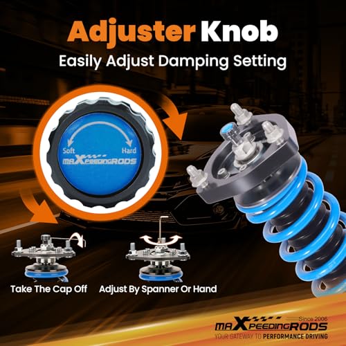maXpeedingrods Coilover for Mazda CX-3 2016-2021, 24 Levels Damper Adjustable Coilovers Suspension Kit, Height Adjustable T6 Upgraded Lowering Kits Blue