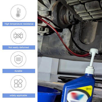 Transmission Fluid Pump Kit, Hand Press Fluid Transfer Pump for Car Brake Fluid Change, Lower Unit Gear Oil Pump for Standard Quart Bottles with 3/8 inch Swivel, 8mm 10mm Adapters (White)