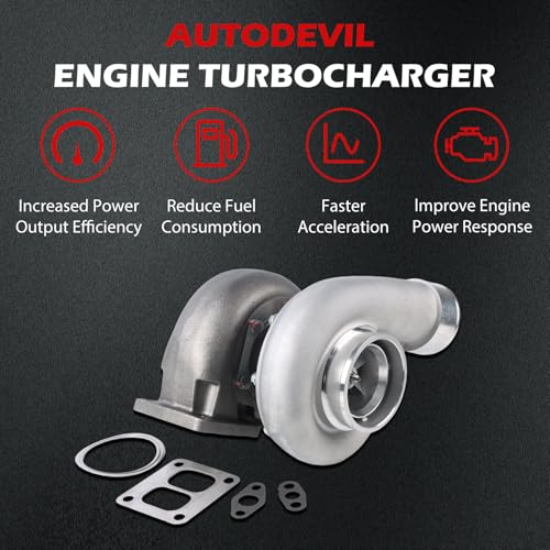 Universal Turbo Turbocharger Compatible with GT45 T4, Turbo Charger Kit 0.66 A/R 600+HP Boost for 4.0L-6.0L Engine with Flange