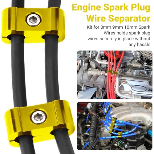 12-Piece Spark Plug Wire Separator and Holder Set(gold) - color: gold