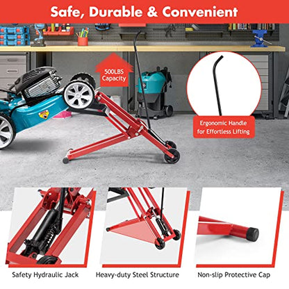 IRONMAX Adjustable Lawn Mower Lift, 500 LBS Weight Capacity