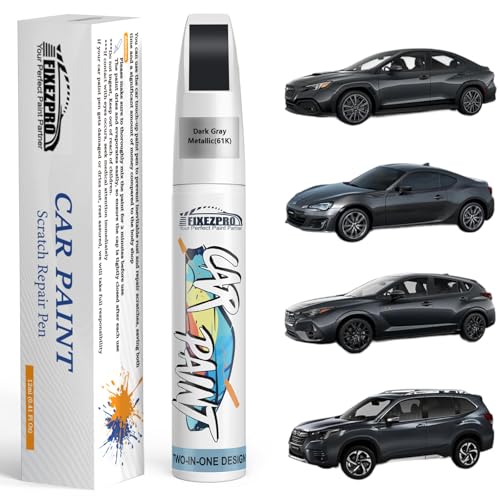 61K Dark Gray Metallic Touch Up Paint for Subaru - color: Dark Gray Metallic(61K) compatible with BRZ/Crosstrek/Compatible withester-models/Impreza/Legacy-models/WRX/XV-Crosstrek, style: For subaru