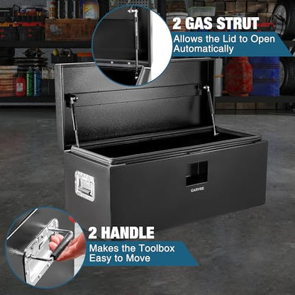 Garvee Black Steel Truck Bed Tool Box, Trailer Tongue Box, Truck Storage Organizer Tool Chest For Truck Bed, RV, Trailer - size: Black-30