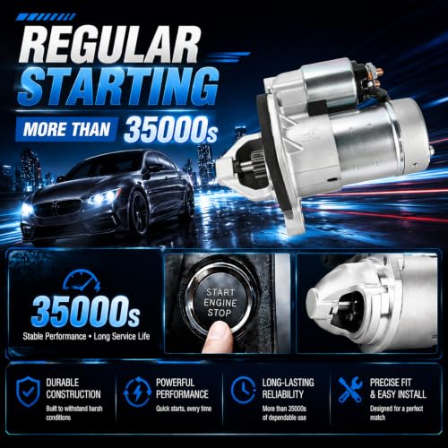 17982N Starter Motor Replacement Compatible with 07-19 Nissan Sentra 1.6L 1.8L 2.0L,Versa 07-12,Juke 11-17,Cube 09-14,NV200 13-21,Chevy City Express 15-18 2.0L L4,12V 1.0KW 10Teeth,Replaces#S114-902A - size: 17982N