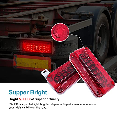 LED Trailer Tail Lights, Stop Brake Turn Lights with License Plate