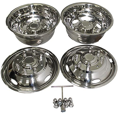 17 Inch Stainless Steel Wheel Simulators for 2005-2020 Ford F350 Dually Wheel