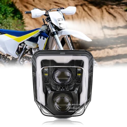 LED Dirt Bike Headlight Enduro Motocross Lights for 2017-2024 Husqvarna - color: black B