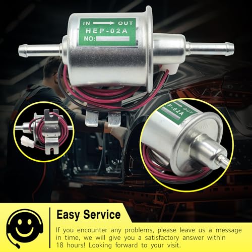 12V Universal Electric Fuel Pump Low Pressure 4~7 PSI Inline Diesel Gas Compatible with All 12V Cars Trucks Boats Carburetor Lawnmower and Generators HEP-02A ATV - size: HEP-02A(4-7 PSI)