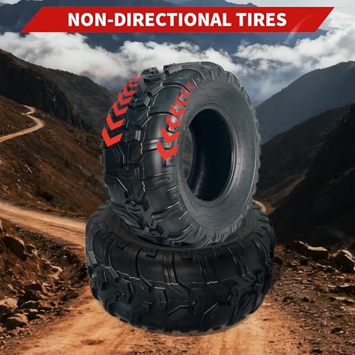 GarveeTech 24x10x11 ATV Tires, 2 Pack 24x10-11 ATV UTV Tires 24 10 11 All Terrain Tires for Trail, Desert, Mud, Dirt, Street, Sand, 4PR Tubeless - size: AT24X10-11, style: Pattern B