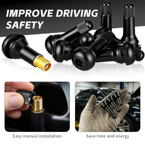 40 Pcs TR412 TR413 TR414 Black Rubber Snap-in Tire Valve Stems Kit