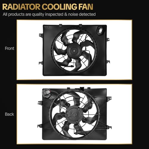 621-477 AC Condenser Cooling Radiator Fan Assembly Fits for Fits for Sonata 2011-2013 L4 2.4L; for Optima 2012-2013 L4 2.4L