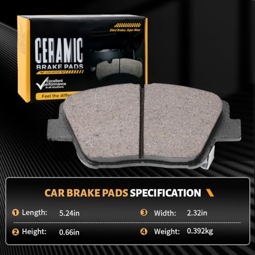 D1444 Front Brake Pad Set Fit For Kia Optima 2014-2015 EX/SX, Optima 2011-2013 2.4L EX,Optima 2011-2015 LX,Optima 2011-2012 Hybrid,For Hyundai Sonata 2011-2014,Sonata 2015 Hybrid Limited - style: HZ1444