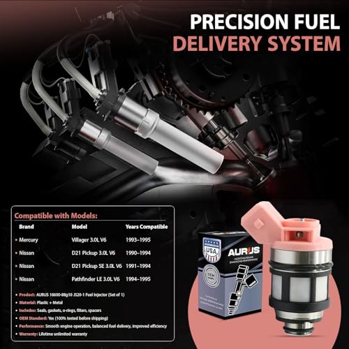 1pc AURUS OEM Fuel Injector 16600-88g10 JS20-1 Compatible With Mercury Villager (1993-1995), works for Nissan Pathfinder (1990-1995) D21 Pickup (1990-1994) Quest (1993-1995) 3.0L V6 Cylinder - size: 1 pc