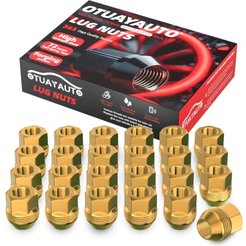 OTUAYAUTO M14x1.5 24Pcs Open End OEM Lug Nuts, Zinc Gold Replacement for - color: Zinc Gold, size: M14x1.5, style: 24 PCS