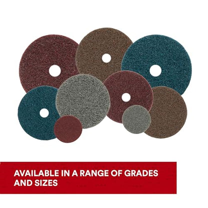 3M Scotch-Brite Surface Conditioning Disc for Sanding – Metal Surface Prep – Hook and Loop – Aluminum Oxide – Very Fine Grit – 5” diam. – Pack of 10