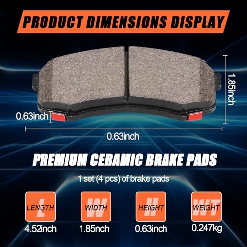 Ceramic Rear Brake Pads for Toyota 4Runner,FJ Cruiser,Sequoia,Land Cruiser - size: D606H