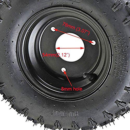 4 Sets of 4.10-6 Go Kart ATV Tubeless Tires with Rims | Front and Rear Tire for Scooter Quad Bikes 4 Wheelers