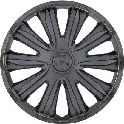 Auto Hubcap Set, R15 Hubcap Wheel Cover Replacement, 15 inch - color: 5083-Black Lacquer-15