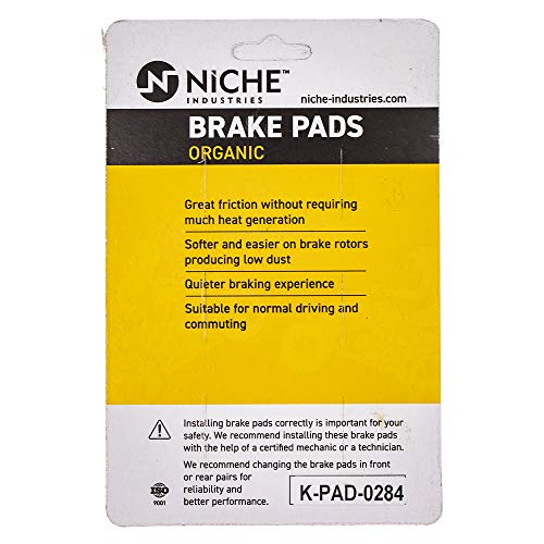 NICHE Front Rear Brake Pad Set for Yamaha 5JJ-W0045-00-00 Organic - size: Organic