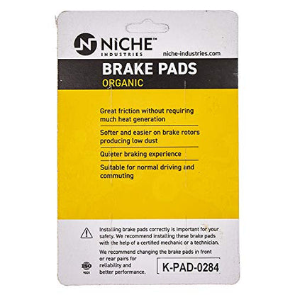 NICHE Front Rear Brake Pad Set for Yamaha 5JJ-W0045-00-00 Organic - size: Organic
