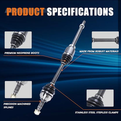 KUIPERAUTO Front Right CV Axle Shaft Assembly 666264 Compatible with Nissan Altima 2007-2013 Compatible with Rogue 2008-2013 Compatible with Rogue Select 2014-2015 - style: Front Passenger Side