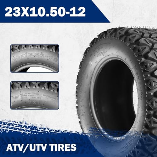 MaxAuto AT23X10.50-12 Hilly Lawn ATV Tires,23x10.5x12 Tire Replacement for All Trail Rear Tire,Lawn Mower Tractor,Golf Cart Turf,4-Ply Tubeless,2 Pack - size: 23X10.5-12