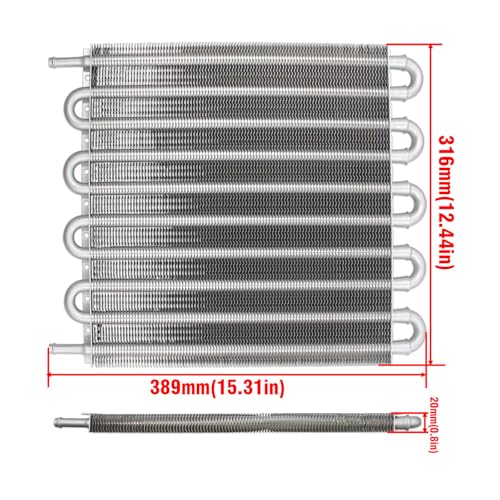 Universal Transmission Oil Cooler Kit Fin Oil Cooler Kit (Silver, 10 Pass) - color: Silver, size: 10 Pass
