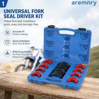 Universal Motorcycle Bike Fork Seal Driver Tool Kit 35mm-50mm Adjustable Fork Seal Installer Split Design Driver for Harley Yamaha Honda Dirt Bike 41mm 43mm 46mm 49mm 50mm Fork Tube Seal Tool