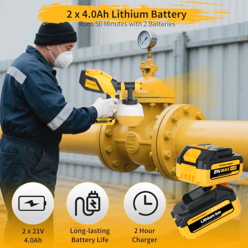 Cordless Paint Sprayer, 1200ML Electric Spray Gun with Dual 4.0Ah Batteries