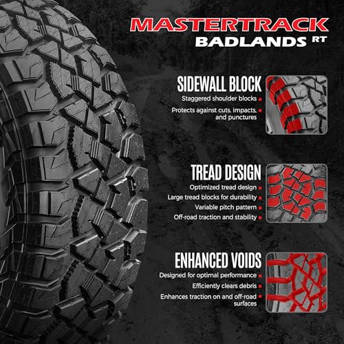 Set of 4 (Four) Mastertrack BADLANDS RT LT285/75R16 126/123Q 10PR E Tires - size: LT285/75R16