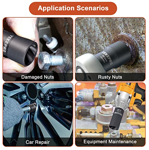 17mm 1/2" Drive Lug Nut Remover for Damaged, Rusted, Nuts & Screws, Twist Socket, 1 Piece - size: 17mm