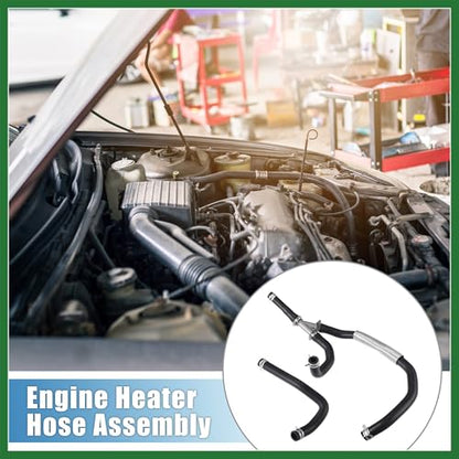 Motoforti Engine Heater Hose Assembly No.5058551AE HVAC Inlet and Outlet Heater Hose for Dodge Journey 2009-2010 Rubber Black Long-lasting