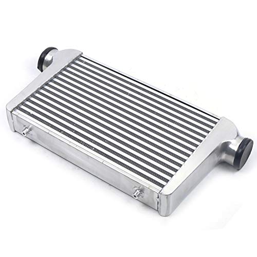 Universal Turbo Front Mount Intercooler 25"X12"X3" Inlet & Outlet One Side Top Polished Intercooler Aluminum Intercooler Front Mount Intercooler for All Cars - color: 25"X12"X3"