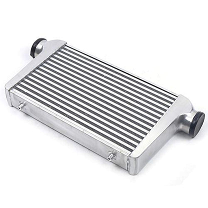 Universal Turbo Front Mount Intercooler 25"X12"X3" Inlet & Outlet One Side Top Polished Intercooler Aluminum Intercooler Front Mount Intercooler for All Cars - color: 25"X12"X3"
