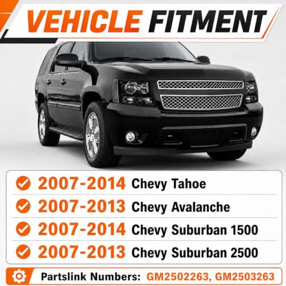 Headlight Assembly Replacement for 2007-2013 Chevy Tahoe Suburban Avalanche - color: w/Bulb sets