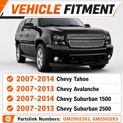 Headlight Assembly Replacement for 2007-2013 Chevy Tahoe Suburban Avalanche - color: w/Bulb sets
