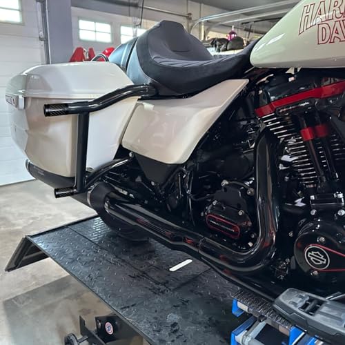 Motorcycle front and rear crash bar decorative wheels, engine crash bar sliders, and saddlebag crash bar decorative covers, CNC machined with embedded carbon fiber accents (black) - color: black