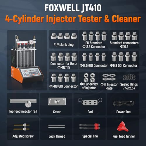 FOXWELL JT410 Fuel Injector Tester & Cleaner Machine with Ultrasonic Clean