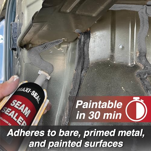 Maxi -Seal Polyurethane Seam Sealer Automotive - Gray, 10.5oz Tube - Durable & Flexible Auto Body Filler - Seam & Joint Compound for Bare or Painted Surfaces - Brushable to Duplicate O.E.M (1 Pack) - style: 1 Pack