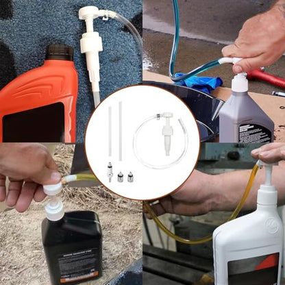 KVAEY 4 CC Fluid Pump for Quart Bottles, Automotive Quart Bottle Hand Pump with Flexible Tube, Fluid Pump Transfer Gear Oil Transmission and Differential Fluid, Car Accessories (4 CC, with Pump) - color: 4 CC, with Pump