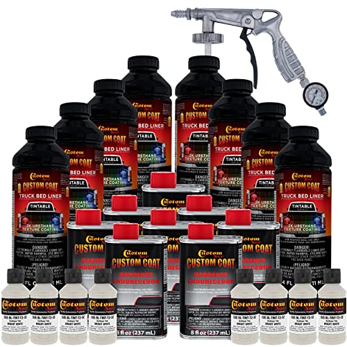 Custom Coat Bright White Urethane Spray-On Truck Bed Liner Kit, 2 Gallons