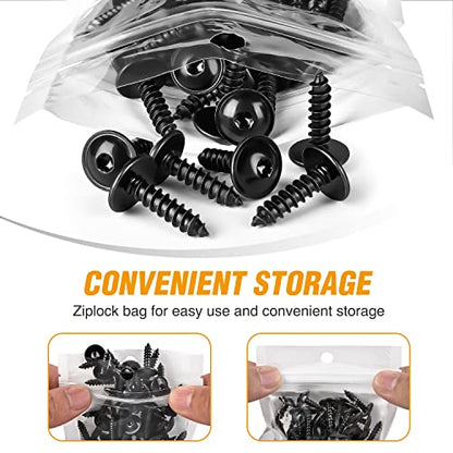 GOOACC 50pcs Torx Truss Head Tapping Screw Fender Liner Splash Guard Under Cover License Bracket for VW Audi N90775001 N90892001 N90648702 Black Zinc M5-2.12 x 19mm T25 - color: 50Pcs Tapping Screw