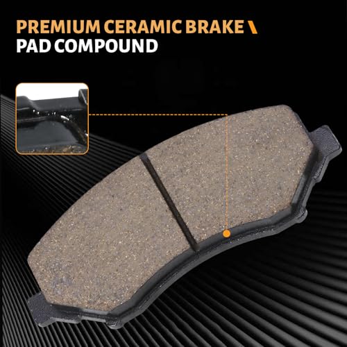 D1273 Front Ceramic Brake Pads Kit Fit For Dodge Nitro 2007-2011, For Grand Caravan 2008-2011, For Journey 2009-2011, For Jeep Liberty 2008-2012, For Wrangler 2007-2017 - style: HZ1273
